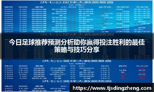 今日足球推荐预测分析助你赢得投注胜利的最佳策略与技巧分享